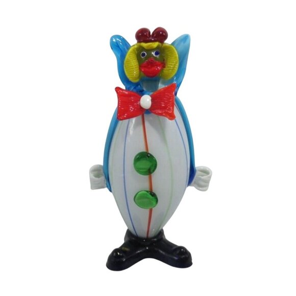 Murano Glass Clown Red Bow Tie and Green Buttons 11" Tall Vintage Italy - Picture 1 of 10